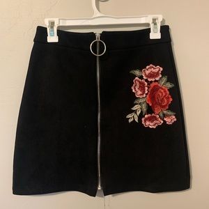 Black high waisted mini skirt